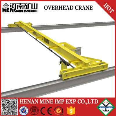 Steel structure rail track wheel mounted 10 ton single girder bridge crane dimensions